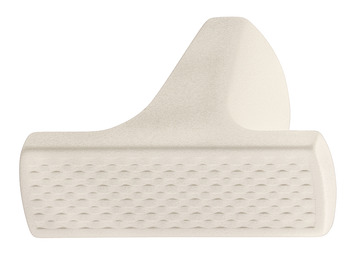 Knob zi. oyster white struc. 41x26mm 26 mm