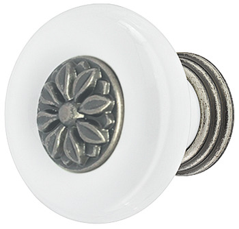Knob por.white/tin pl. 37x30mm 30 mm