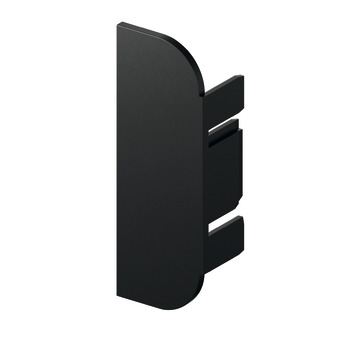 End cap r.plast.alu.black C-prof.LED 