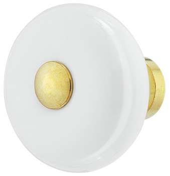 Knob por.wh/brass pol. 32x28mm 28 mm