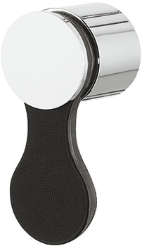 Knob chr.pol./lea.bla. 25x27mm 27 mm