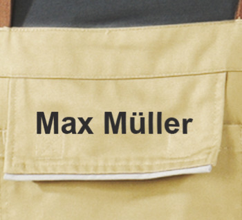 Bib overall name or logo 