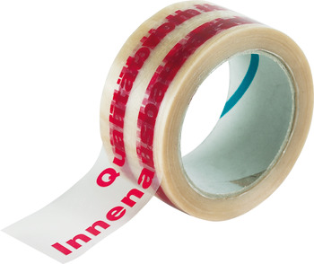 Adhes.tape transp.w.print 50mm 50 mm
