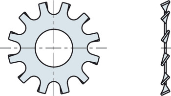 T.lock washer st.gal.ID= 6,4mm 6.4 mm