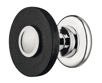 Knob steel chr.pol.leat.anthr. 29x29mm 29 mm